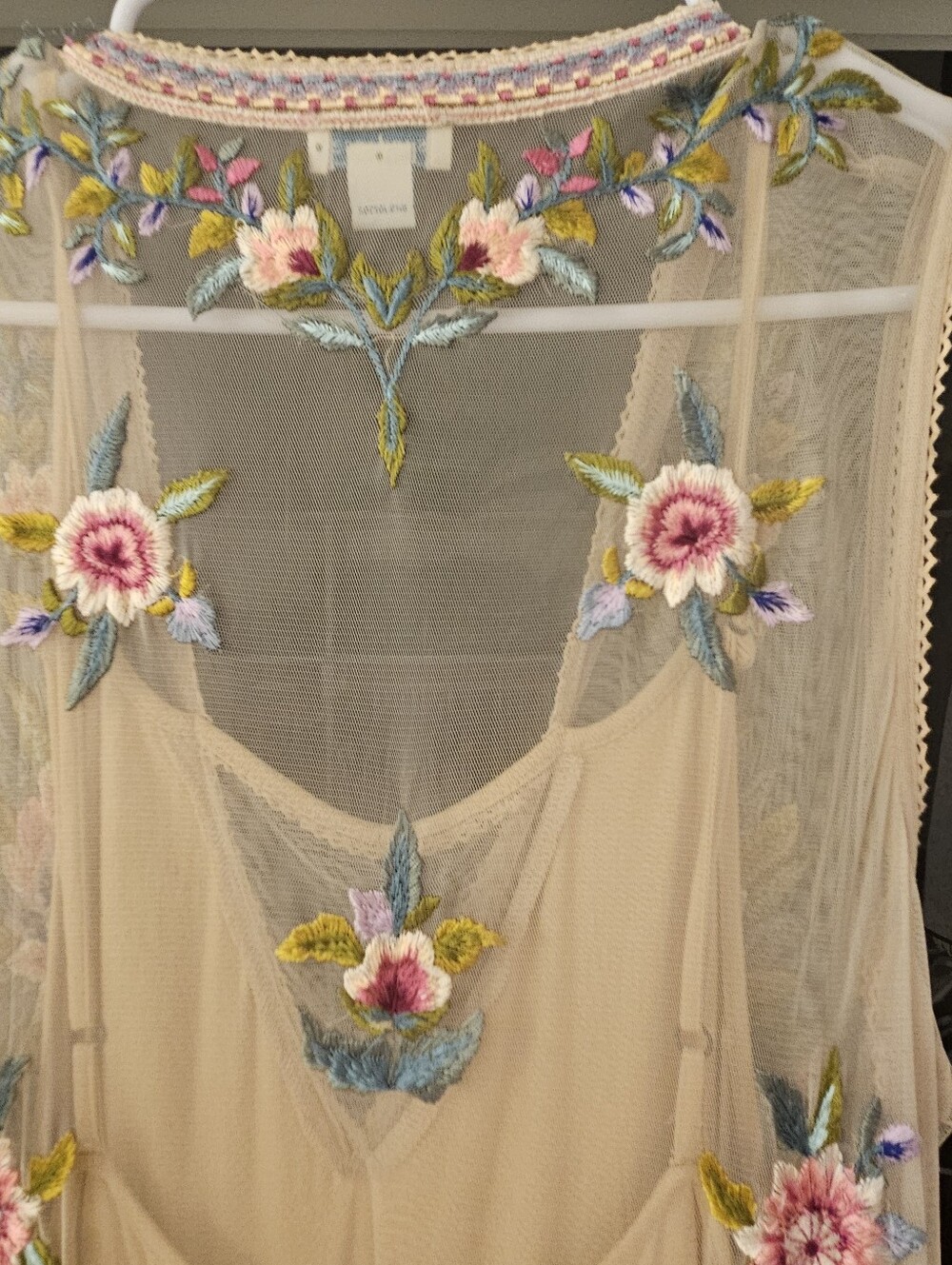 Sundance Boho Embroidered Floral Maxi Dress-Large - Picture 6 of 12